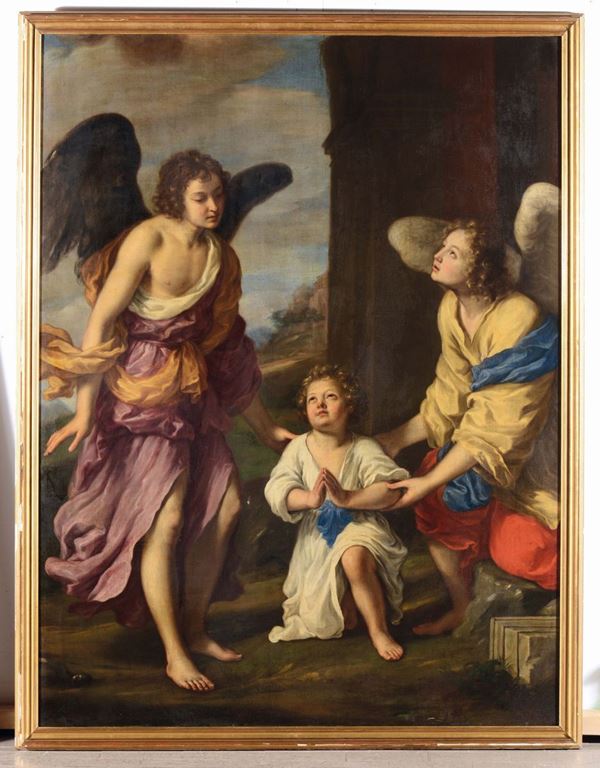 Scuola Fiorentina della metà XVII secolo Affidamento di un bimbo all’angelo custode