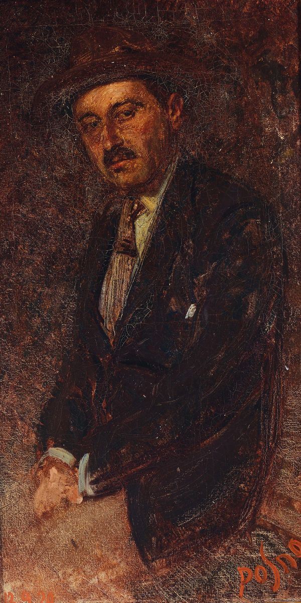 Lino Selvatico (Padova 1872 - Treviso 1924), attribuito a Figura maschile, 1920