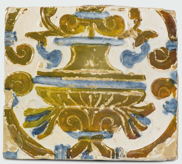 Piastrella Spagna, Probabilmente siviglia, XVI secolo