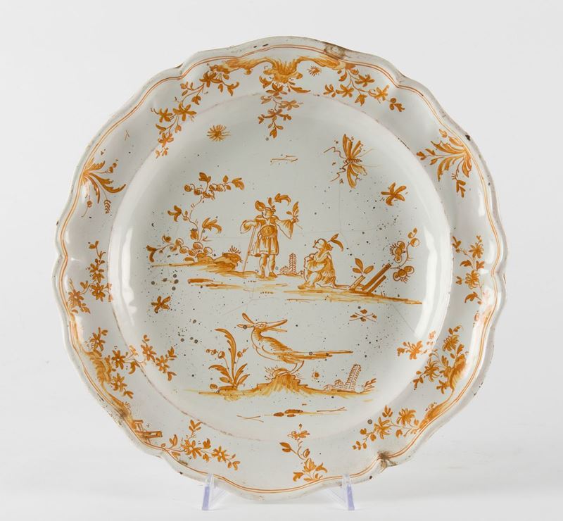 Piatto Francia, Moustier, XIX secolo  - Asta Ceramiche | Cambi Time - Cambi Casa d'Aste