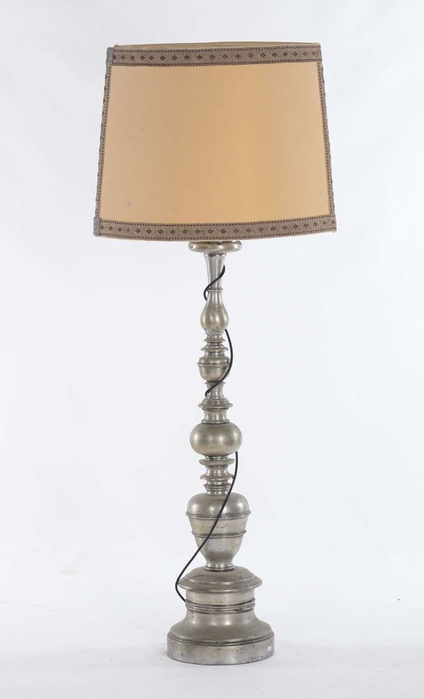 Lampada a candelabro argentata, XIX secolo