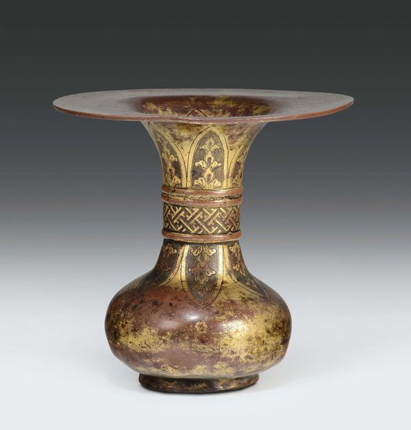 A copper-gilt vase, 15th century ottoman art