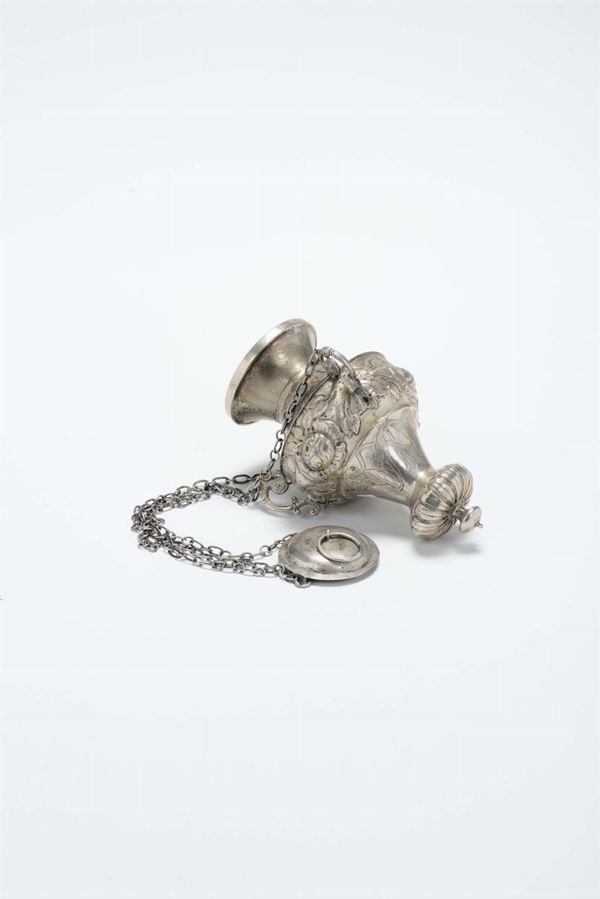 Lampada votiva in argento, XIX-XX secolo