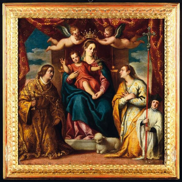 Scuola Veneta del XVII secolo Madonna con il Bambino e Santi