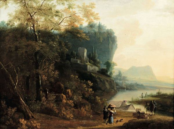 Adam Pynacker (Delft 1620 - Amsterdam 1673) Paesaggio