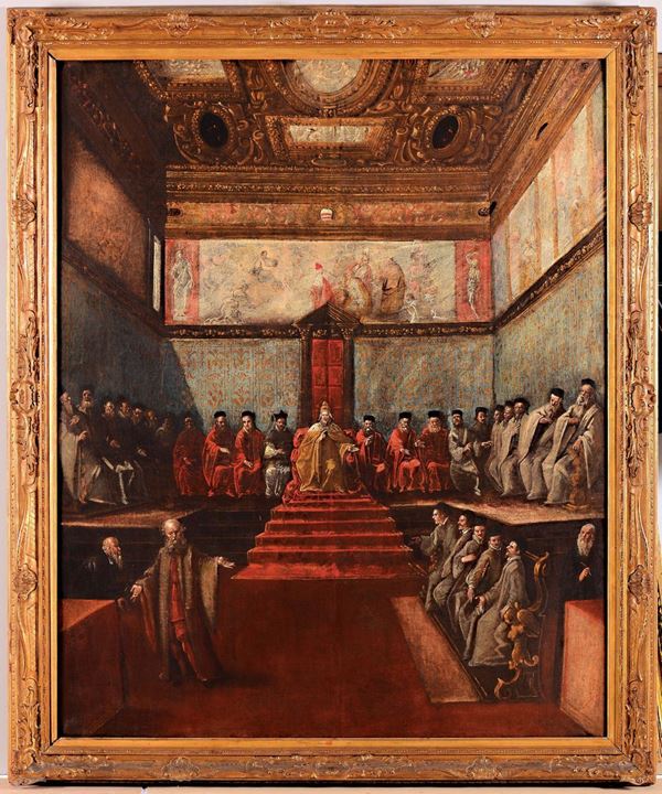 Pietro Malombra (Venezia 1556-1618) Il Doge e i Senatori nella Sala del Collegio in Palazzo Ducale