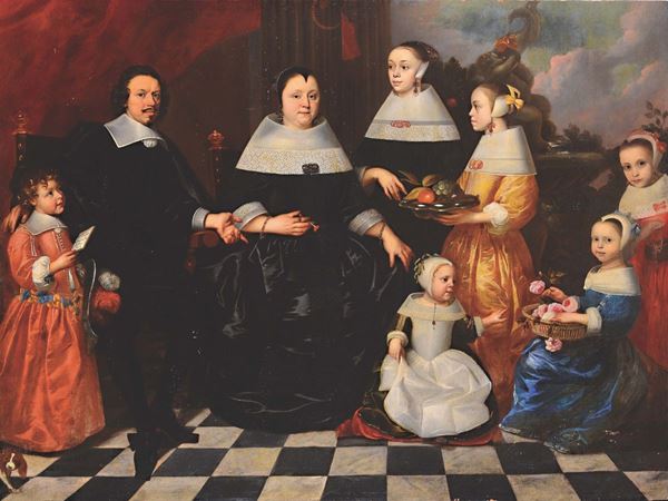 Jacob van Oost (1603-1671), cerchia di Ritratto di famiglia