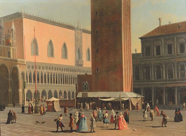 Giovanni Richter (Stockholm 1665 - Venice 1745) Veduta di piazza San Marco a Venezia
