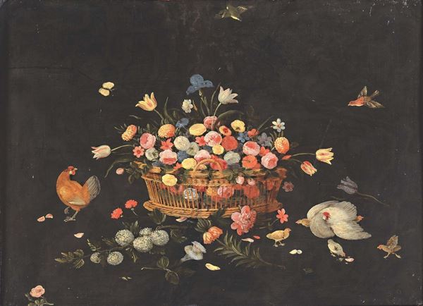 Ferdinand Van Kessel (Breda 1648-1696), attributed to Cesto di fiori