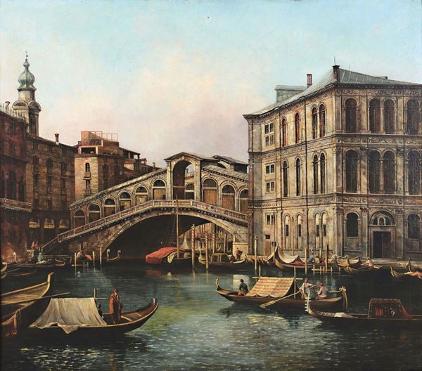 Giovanni Antonio Canal (Venice 1697-1768), called Canaletto, circle of Veduta del Canal Grande con il ponte di Rialto