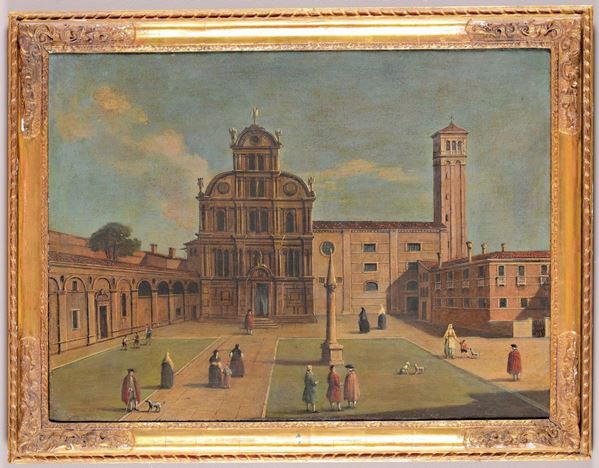 Early 19th century Venetian school Veduta della chiesa di San Zaccaria Veduta della chiesa di San Giorgio dei Greci