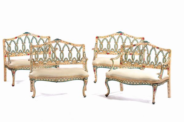 Four Louis XV style sofas, Veneto, 18th century