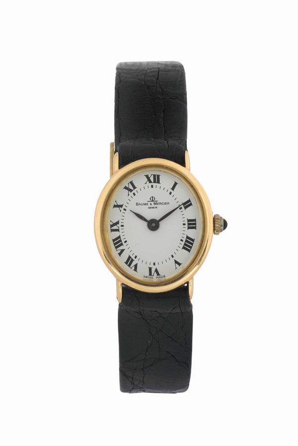 Baume & Mercier, cassa No. 657508, orologio da polso, da donna, in oro giallo 18K con fibbia originale placcata oro. Realizzato nel 1980 circa. Accompagnato dalla scatola originale