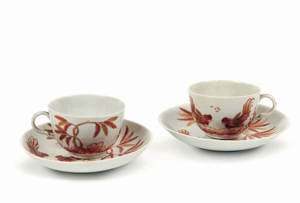 A pair of cups and saucers, Doccia Ginori factory, circa 1770