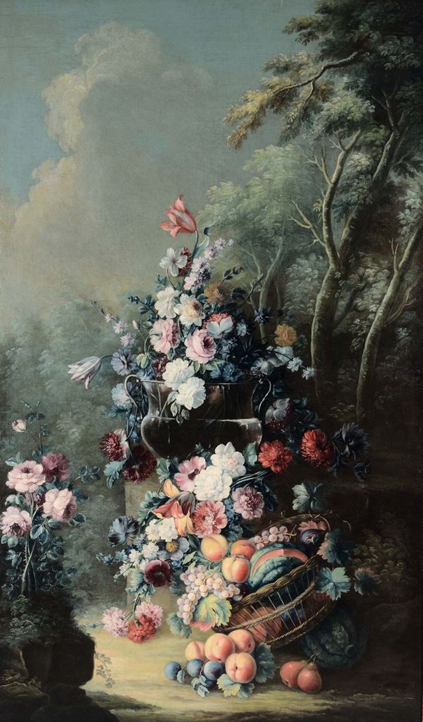 Michele Antonio Rapous (Torino 1733-1819) Natura morta con canestro di frutta