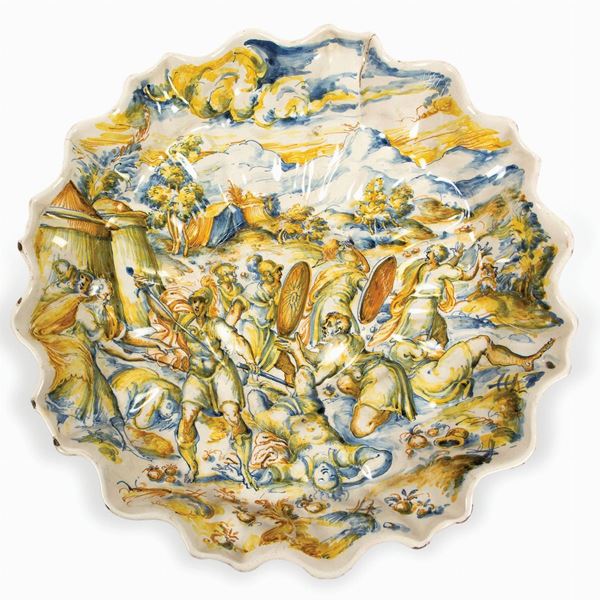 Grande coppa Faenza, bottega di Leonardo Bettisi detto “Don Pino”, 1570- 75 ca.
