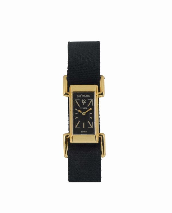 LECOULTRE, DUOPLAN, orologio da polso, di forma rettangolare, in oro giallo. Realizzato nel 1940 circa