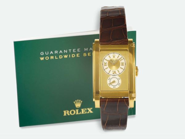 ROLEX, Cellini, Prince, case No. D781819, Ref. 5440/8, fine, large, 18K yellow gold  wristwatch with  [..]