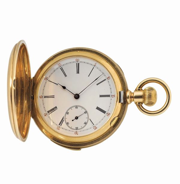 ANONIMO, cassa No. 42364, orologio da tasca, in oro giallo 14K, con ripetizione dei 5 minuti. Realizzato nel 1900 circa