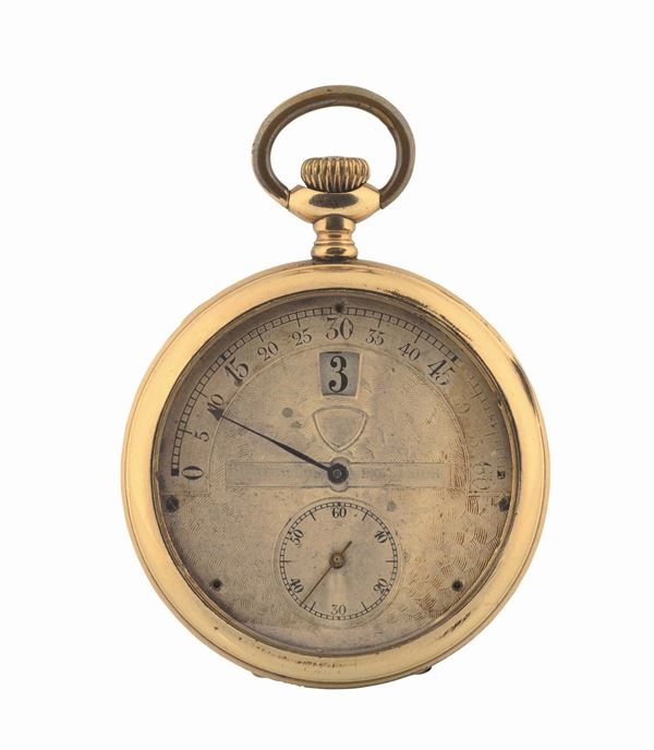 Courvoisier Frères, La Chaux-de-Fonds, Modernista, gilted jumping hour pocket watch. Made circa 1900