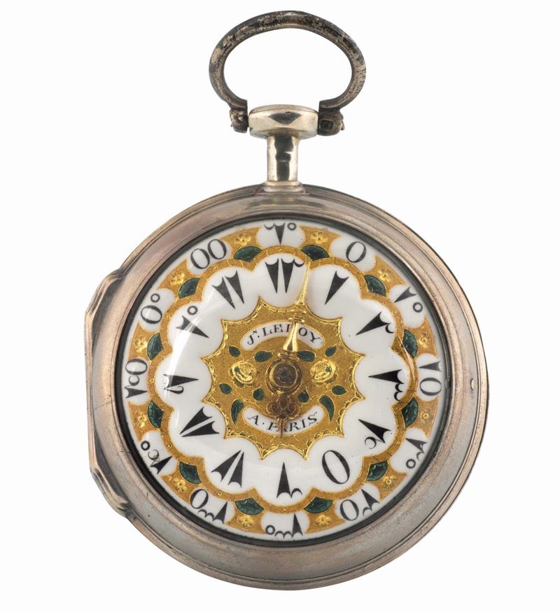 J.LEROY, A.Paris, silver coach verge watch with enamels. Made in 1780 circa for the Turkish market  - Auction Watches and Pocket Watches - Cambi Casa d'Aste