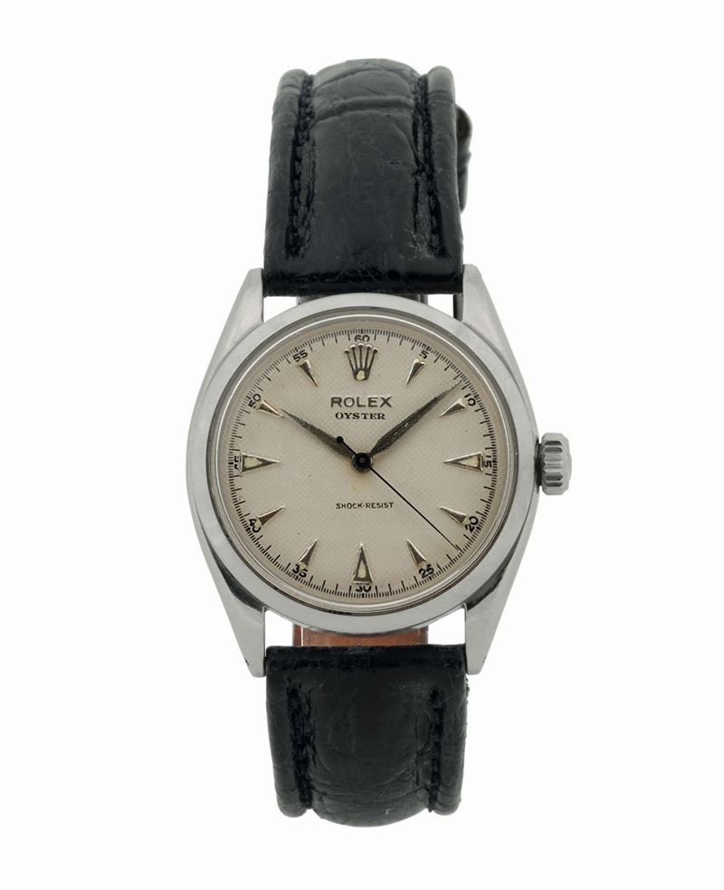 ROLEX, Oyster, self-winding, water resistant, stainless steel wristwatch with original buckle. Made circa 1950  - Auction Watches and Pocket Watches - Cambi Casa d'Aste