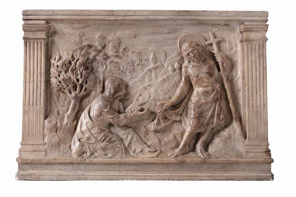 A marble bas-relief Noli me tangere, Lombardy, 16th century