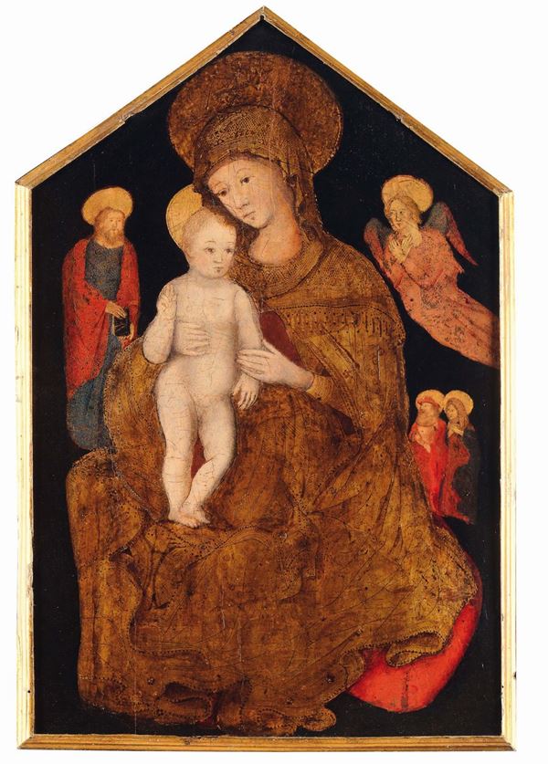 Pittore veneto prossimo a Michele Giambono (attivo a Venezia 1420-1462) Madonna col Bambino