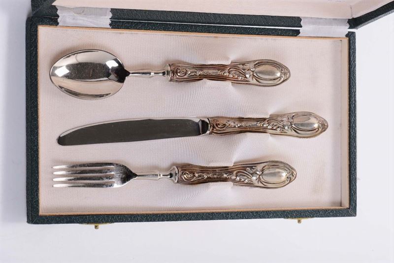 Forchetta cucchiaio e coltello in argento  - Auction Modern and Contemporary Silvers - Cambi Casa d'Aste