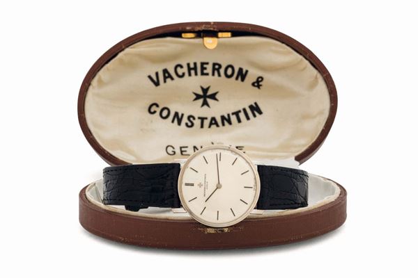 VACHERON CONSTANTIN, Geneve, 18K white gold wristwatch. Made circa 1960. Accompanied by the original box