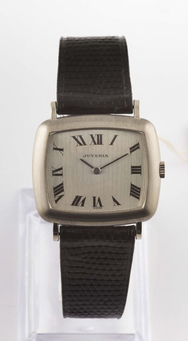 JUVENIA, orologio da polso, da donna, in oro bianco 18K, a carica manuale. Accompagnato da scatola e Garanzia. Realizzato nel 1960 circa