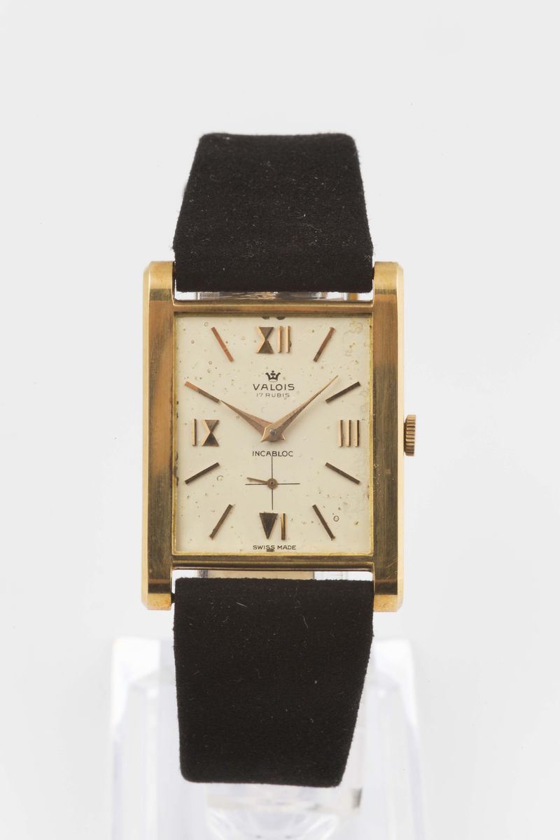 VALOIS, orologio da polso a carica manuale, in oro giallo 18K. Realizzato nel 1950 circa  - Asta Orologi da Polso e da Tasca - Cambi Casa d'Aste
