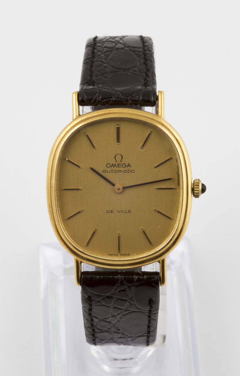 OMEGA DE VILLE, orologio da polso, in oro giallo 18K, automatico. realizzato nel 1970  - Asta Orologi da Polso e da Tasca - Cambi Casa d'Aste