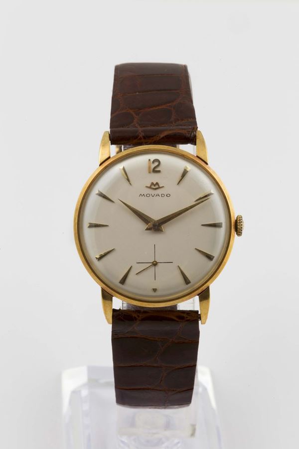 MOVADO, orologio da polso, in oro giallo 18K, a carica manuale. Realizzato nel 1960 circa