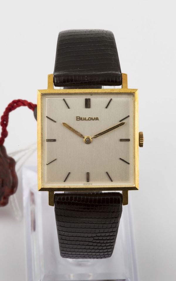 BULOVA, orologio da polso, in oro giallo 18K, a carica manuale. Realizzato nel 1964 circa
