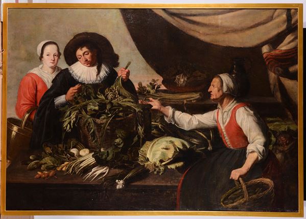 Adriaen Van Utrecht (Anversa 1599 - 1652) Venditrice di verdura
