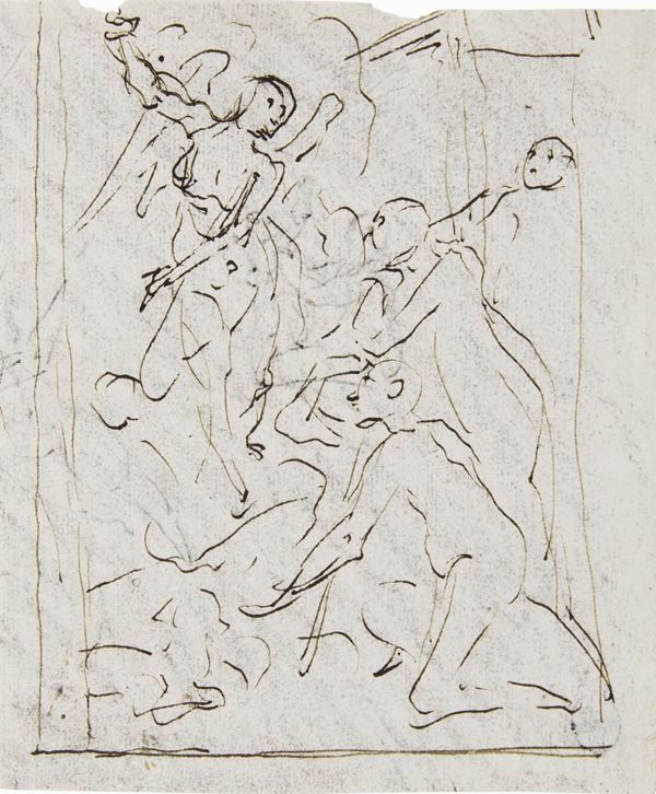 Scuola francese del XVIII secolo Lotto di tre disegni