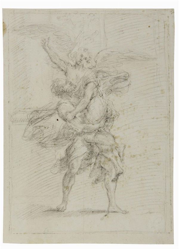 Ercole Graziani (1688-1765) attribuito a Giacobbe che lotta con angelo