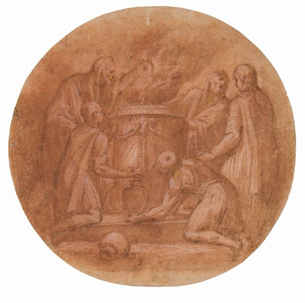 Pompeo Ghitti (1631-1703) Studio di figure durante un rito