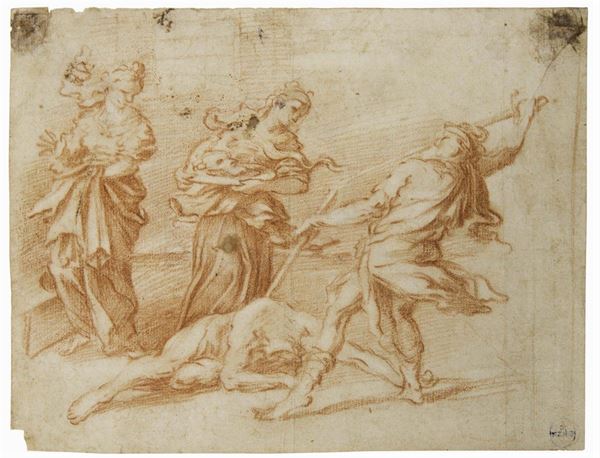 Scuola senese del XVII secolo La decollazione del Battista Ritratto