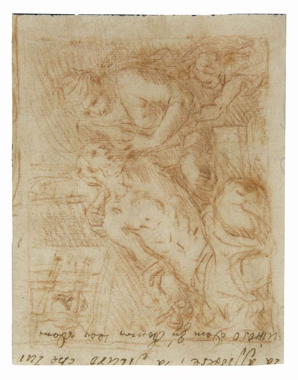 Flaminio Torri (Bologna 1621 - Modena 1661) attribuito a Carità Romana Studi di figure
