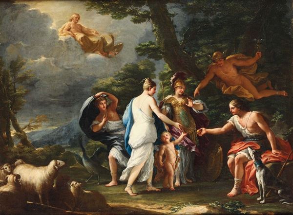 Paolo De Matteis (Napoli 1662 - 1728) Il giudizio di Paride  Bacco e Arianna