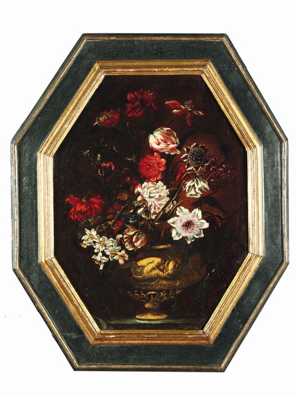 Scuola italiana del XVIII secolo Nature morte con vasi di fiori
