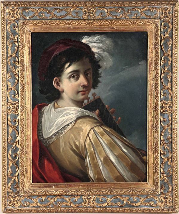 Giovanni Antonio Burrini (Bologna 1656 - 1727) Suonatore di liuto