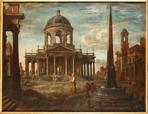 Scuola italiana del XVIII secolo Architetture con figure