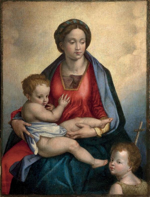 Giovan Battista Salvi detto il Sassoferrato (Sassoferrato 1609 - Roma 1685) Madonna con Bambino e San  [..]