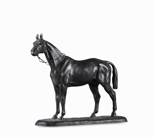 Gaston D'Illiers (1876-1932) Cavallo con finimenti