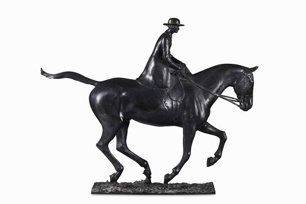 Enrico Malvani (1864-1934) Cavallo e amazzone