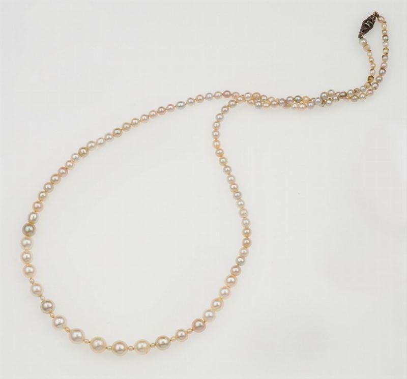 Natural pearl necklace  - Auction Fine Jewels - Cambi Casa d'Aste