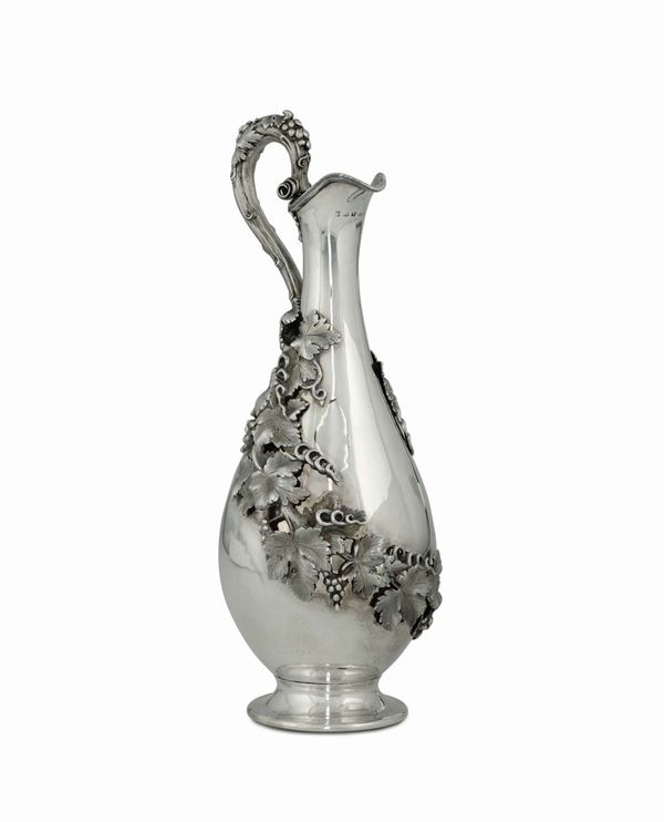A jug in molten and chiselled silver, city of Sheffield 1888